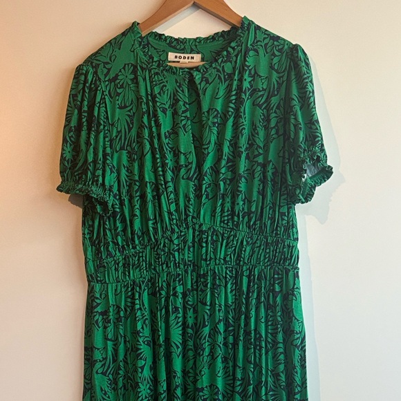 Boden Rosanna Jersey Midi Tea Dress In Green Tambourine Ottomi Size 12R - Picture 6 of 12